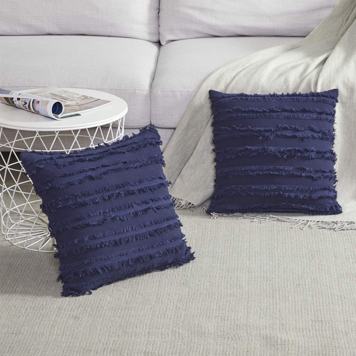 Decorative Square Striped Pillow Cases