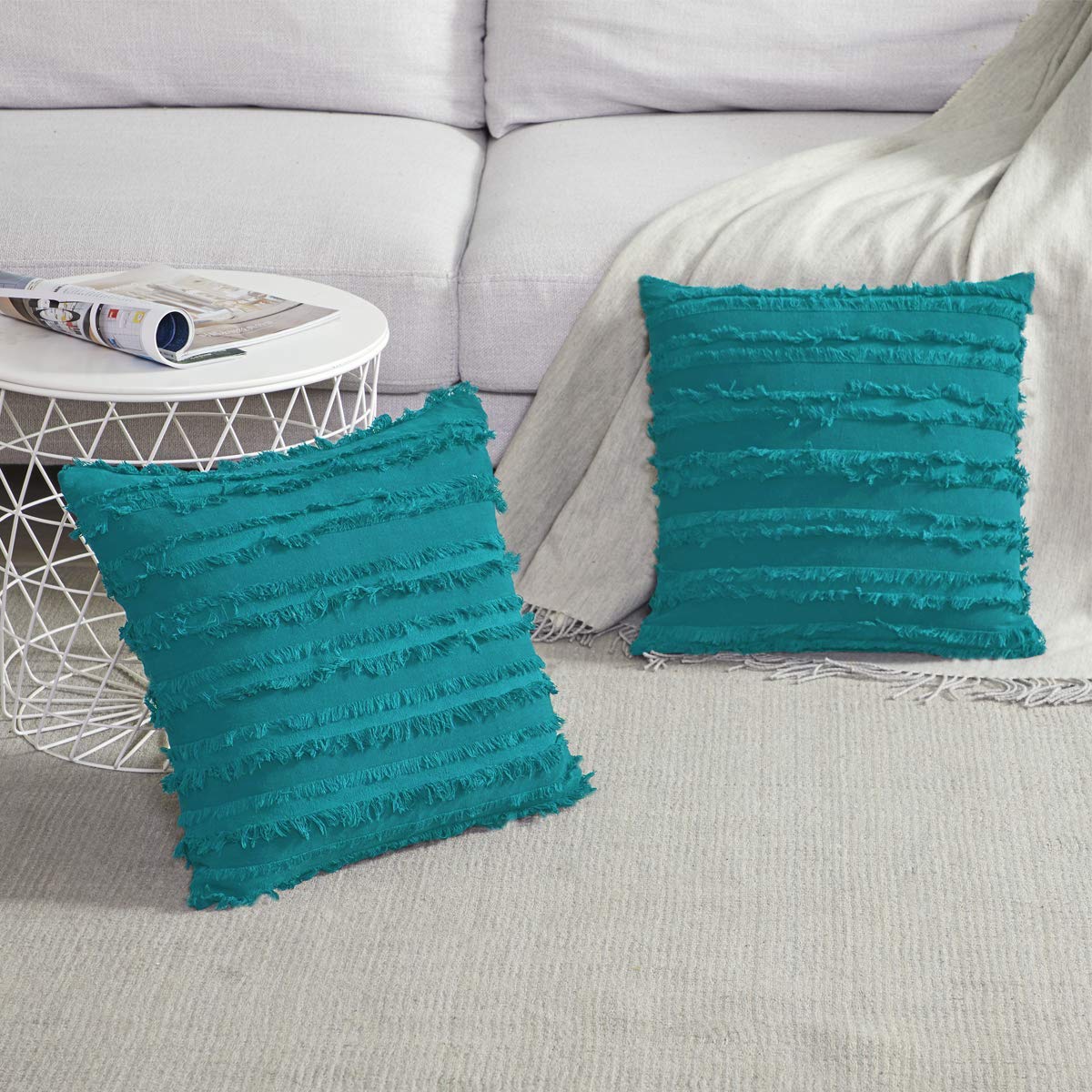 Decorative Square Striped Pillow Cases