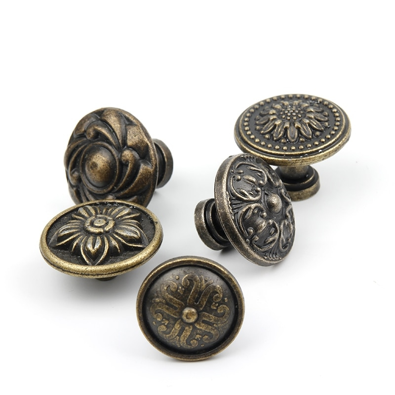 Retro Floral Patterned Round Kitchen Handle