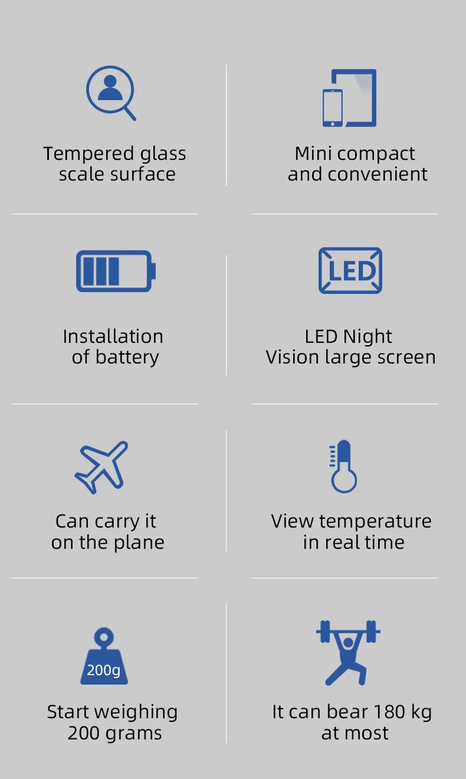 Portable Mirror Design Smart Bathroom Scale