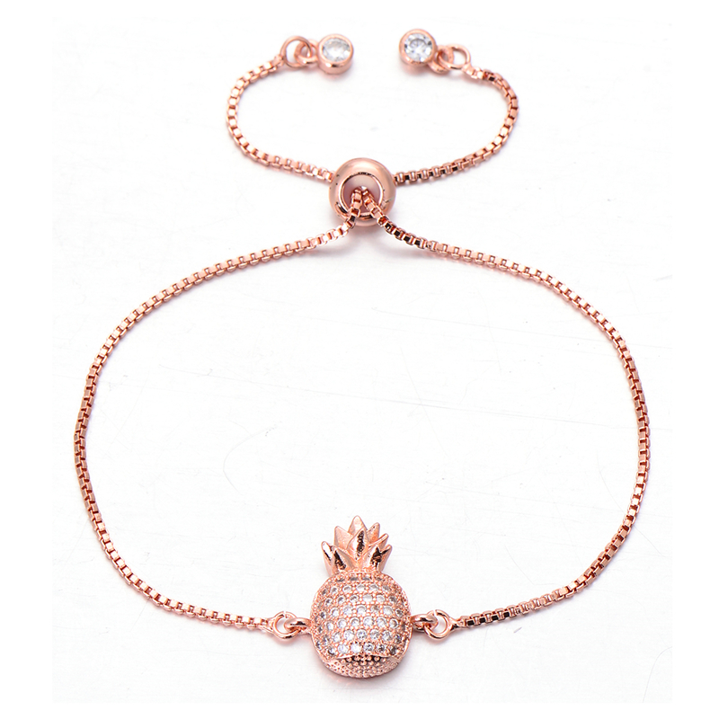 Cute Pineapple Cubic Zirconia Bracelet for Girls
