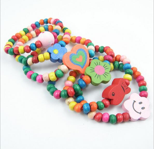 Trendy Elastic Wooden Bracelet for Girls