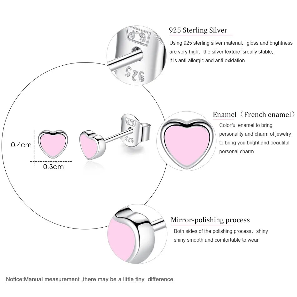 Silver Heart Earrings For Girls