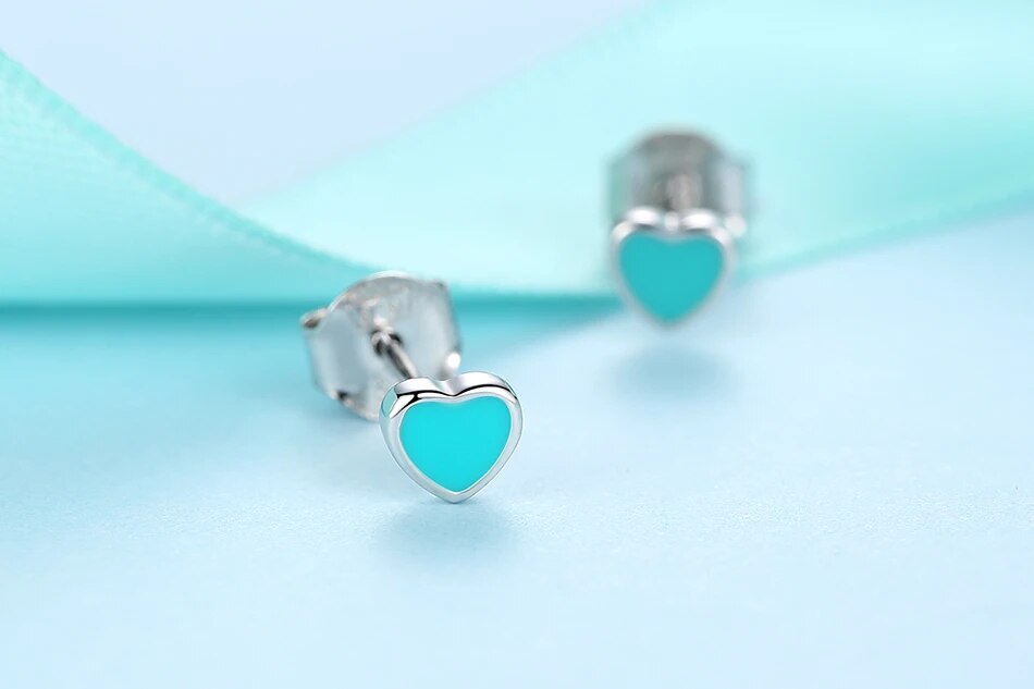 Silver Heart Earrings For Girls
