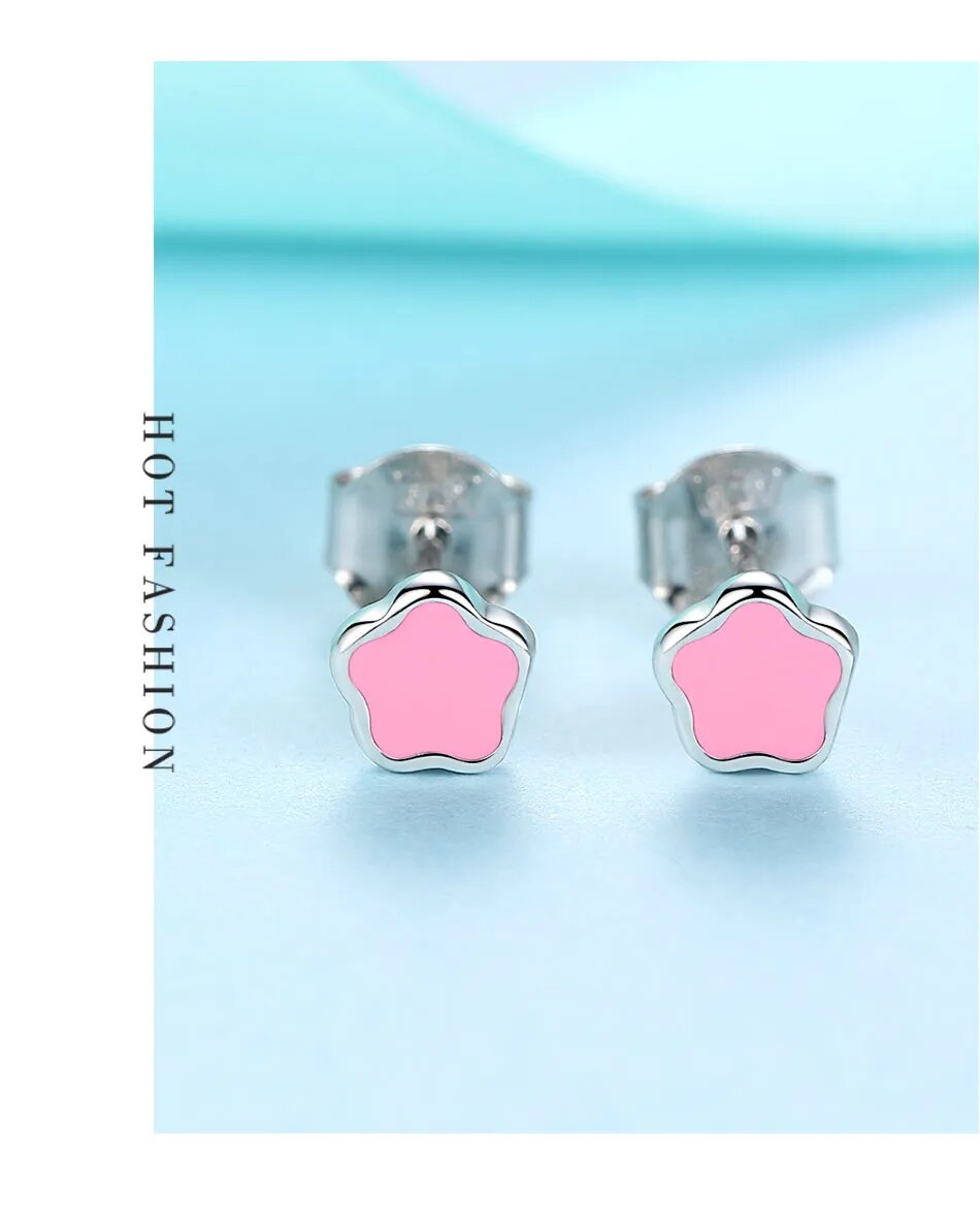 Silver Heart Earrings For Girls