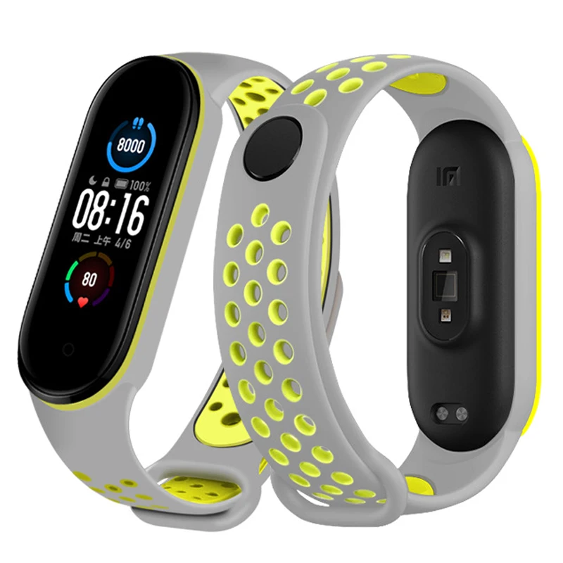 Anti-Sweat Two-Colors Silicone Strap for Xiaomi Mi Band 3/4/5