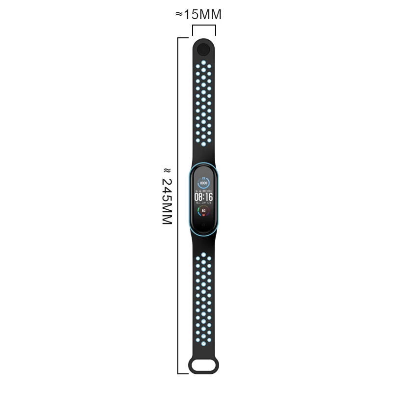 Anti-Sweat Two-Colors Silicone Strap for Xiaomi Mi Band 3/4/5