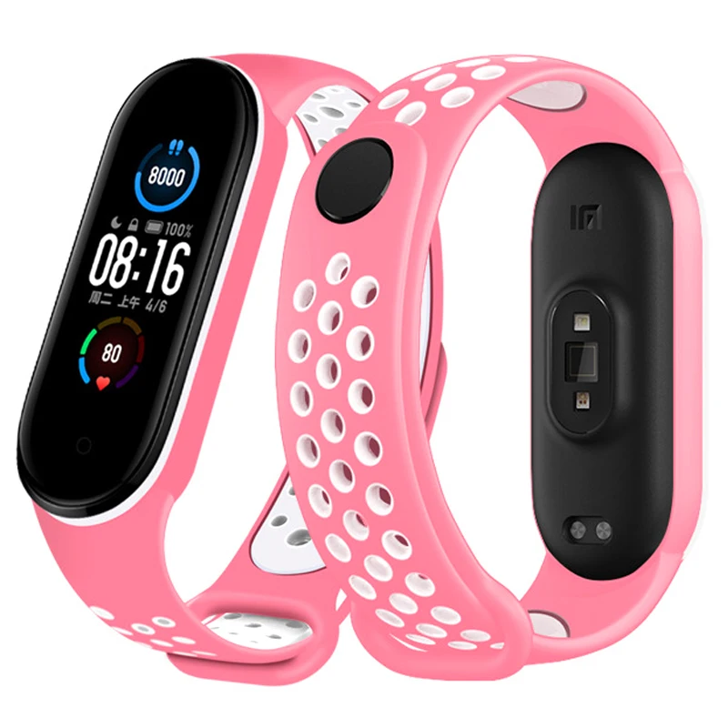 Anti-Sweat Two-Colors Silicone Strap for Xiaomi Mi Band 3/4/5