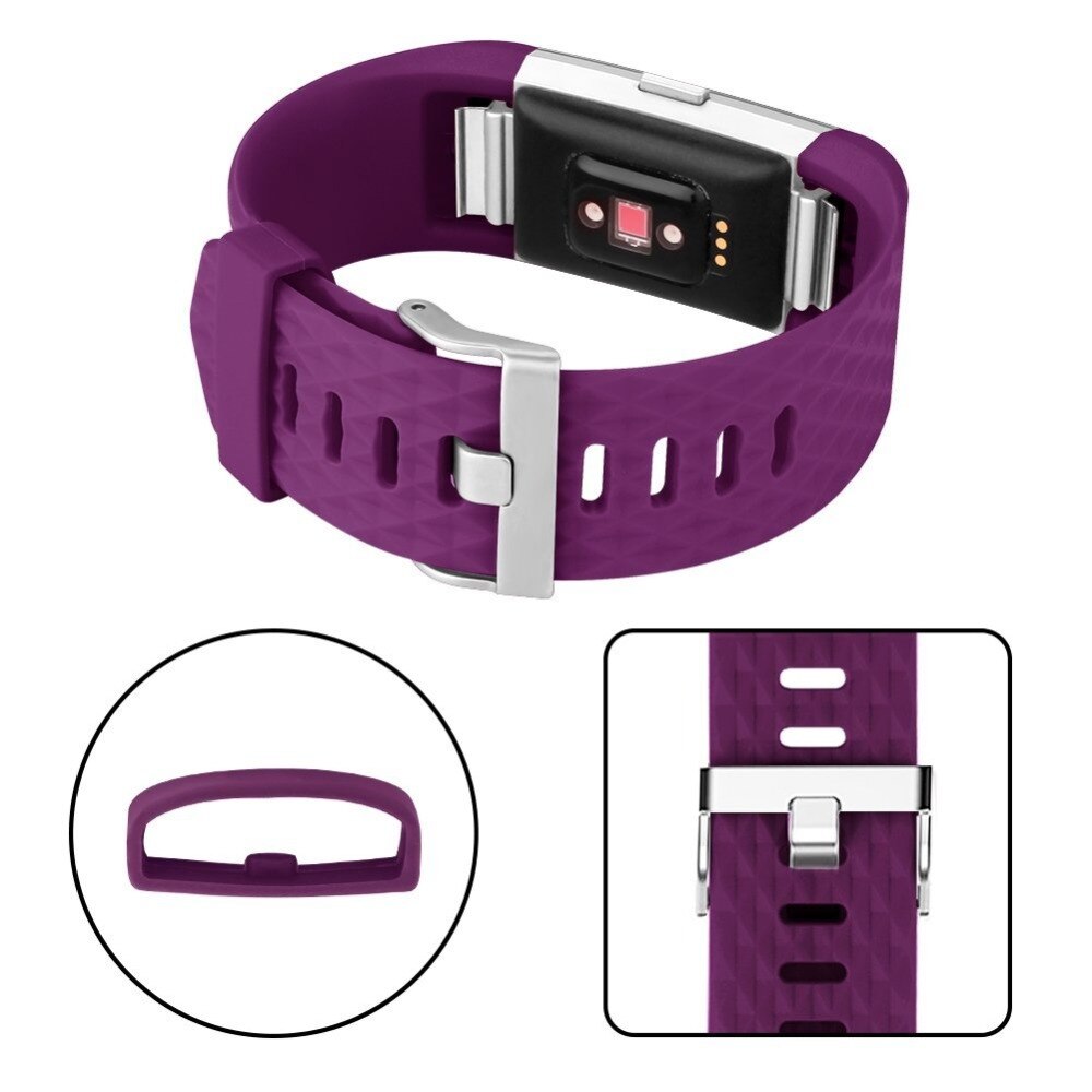 Quilted Texture Silicone Band for Fitbit Charge 2