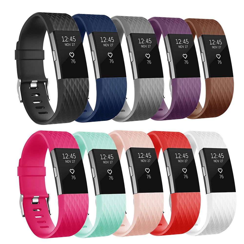Quilted Texture Silicone Band for Fitbit Charge 2