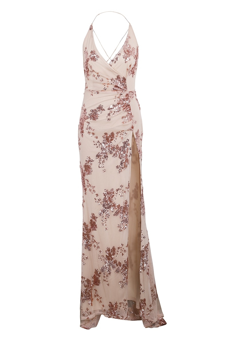 Women's V-Neck Lace Up Cami Maxi Dress