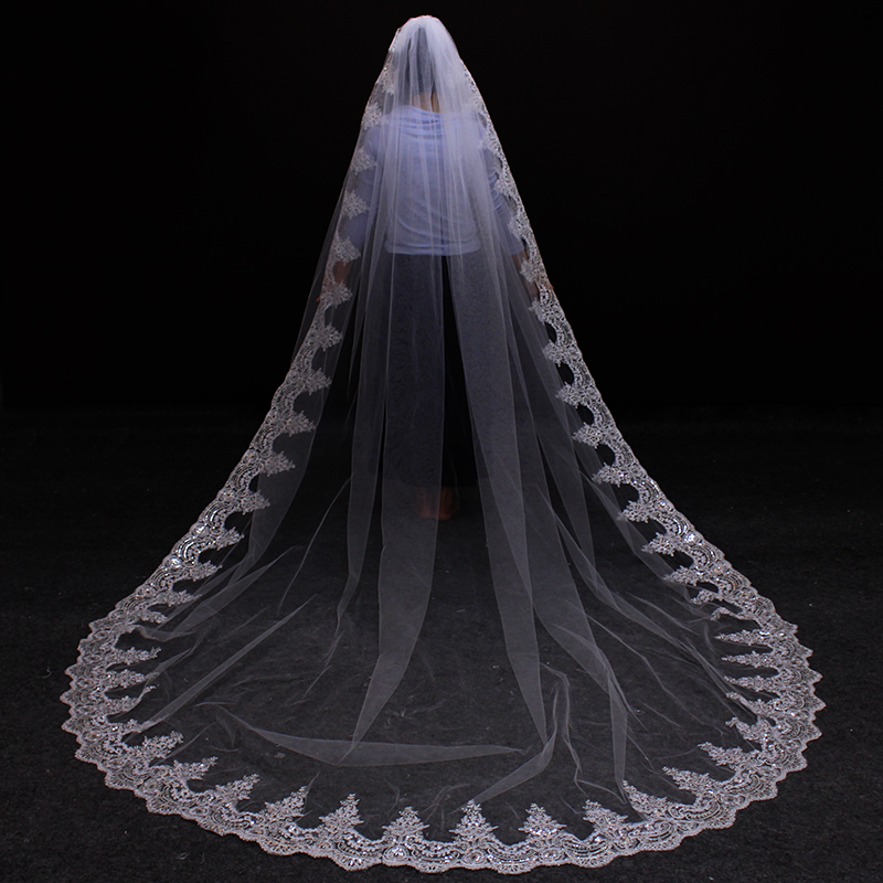 Cathedral Wedding Veils With Combs