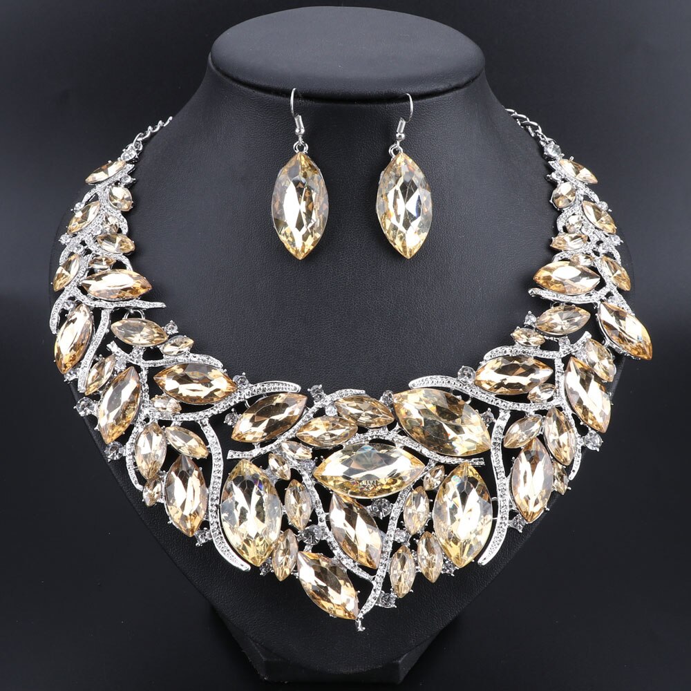 Bright Necklace and Earrings Sets for Brides