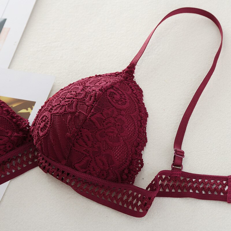 Women's French Thin Cup Wireless Push Up Bra