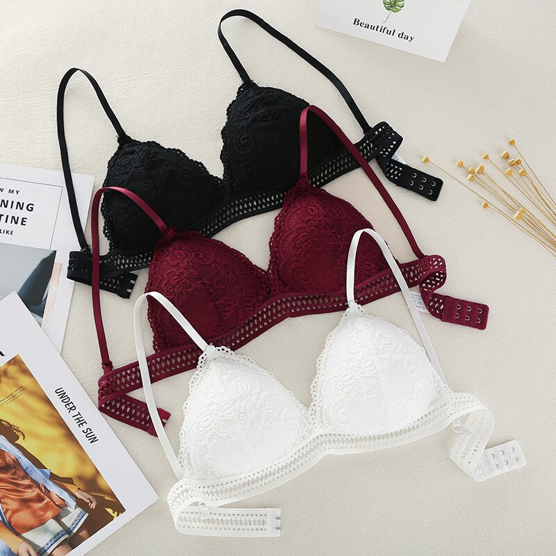 Women's French Thin Cup Wireless Push Up Bra