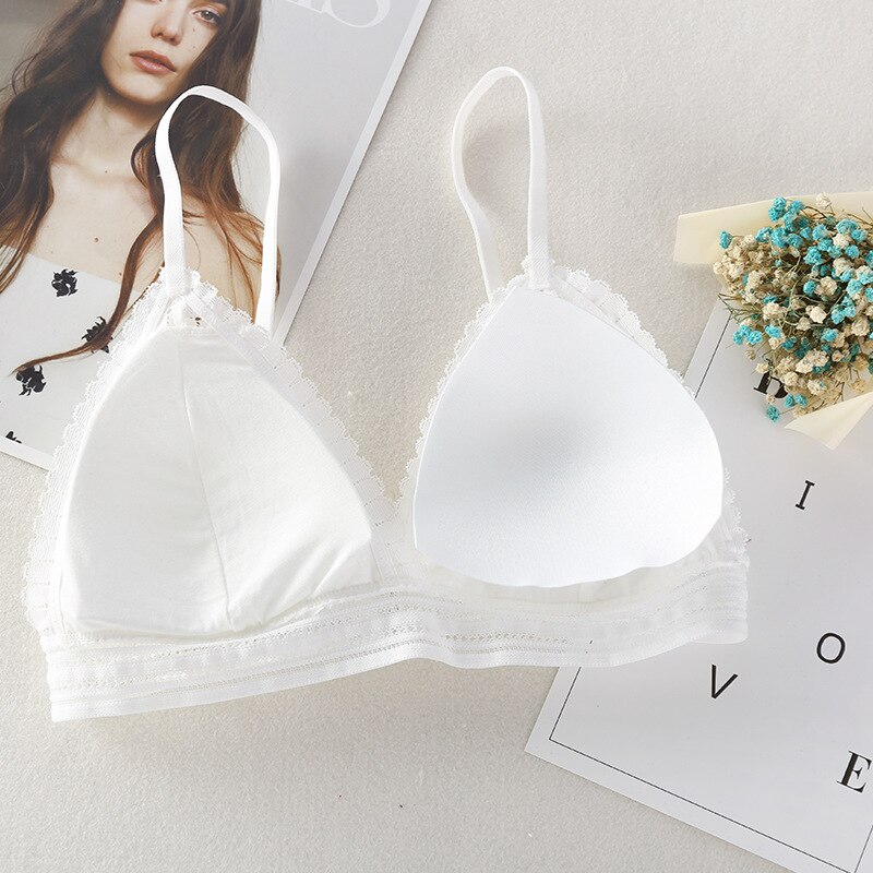 Women's French Thin Cup Wireless Push Up Bra