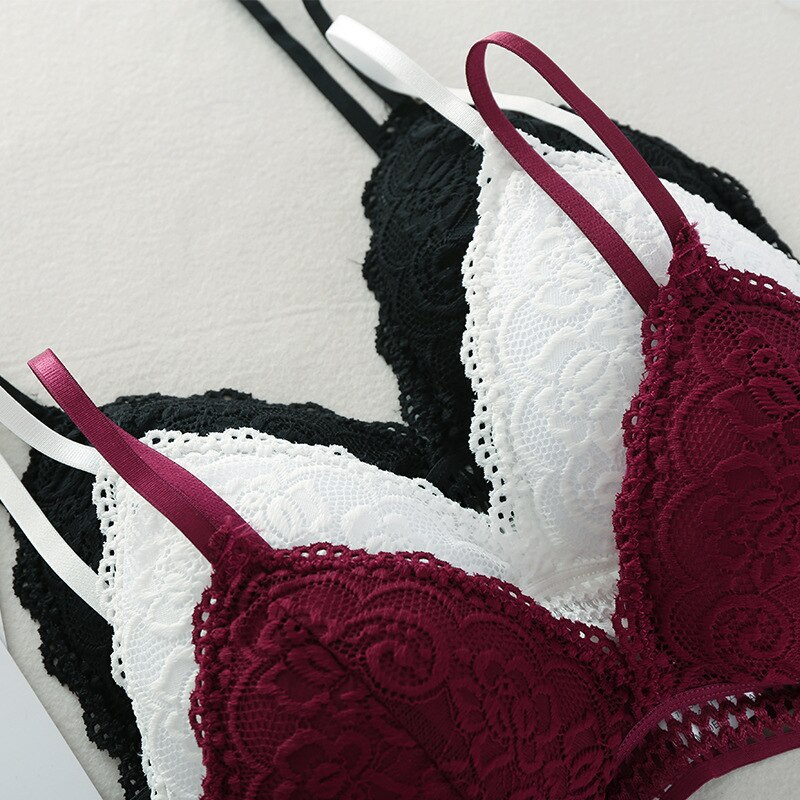 Women's French Thin Cup Wireless Push Up Bra