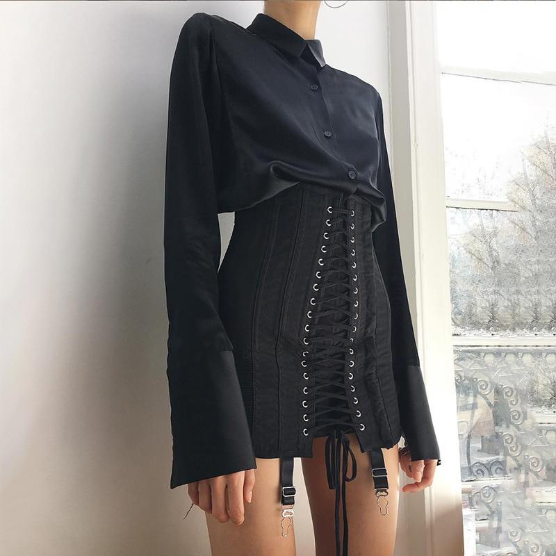 Women's Lace Up Mini Skirt