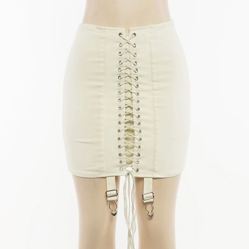 Women's Lace Up Mini Skirt