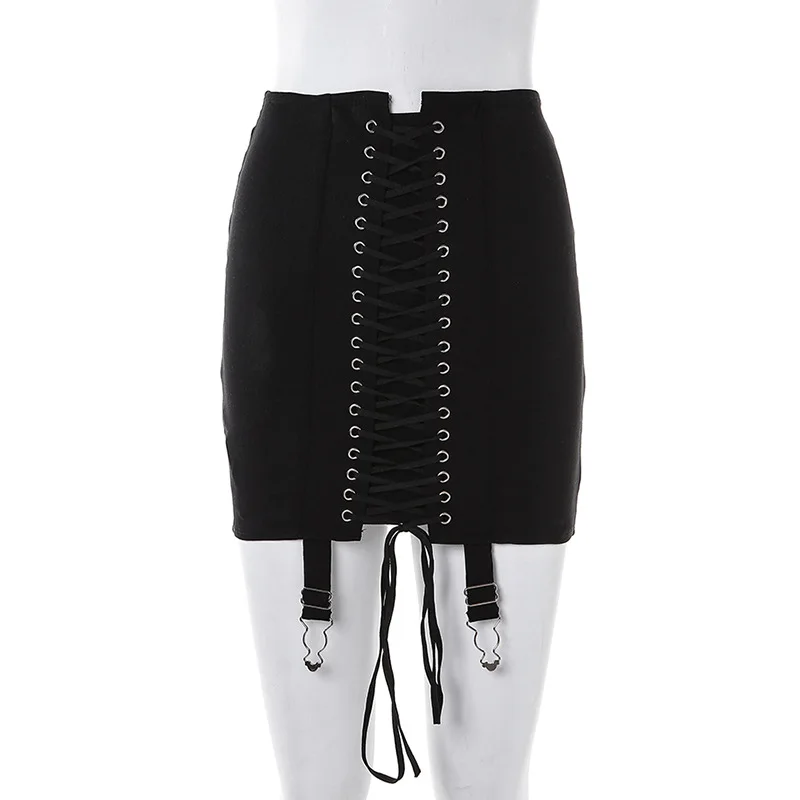 Women's Lace Up Mini Skirt