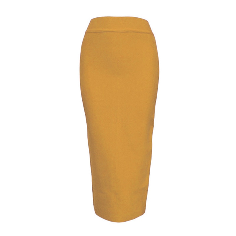 Women's Pencil Skirt with Elastic Waist