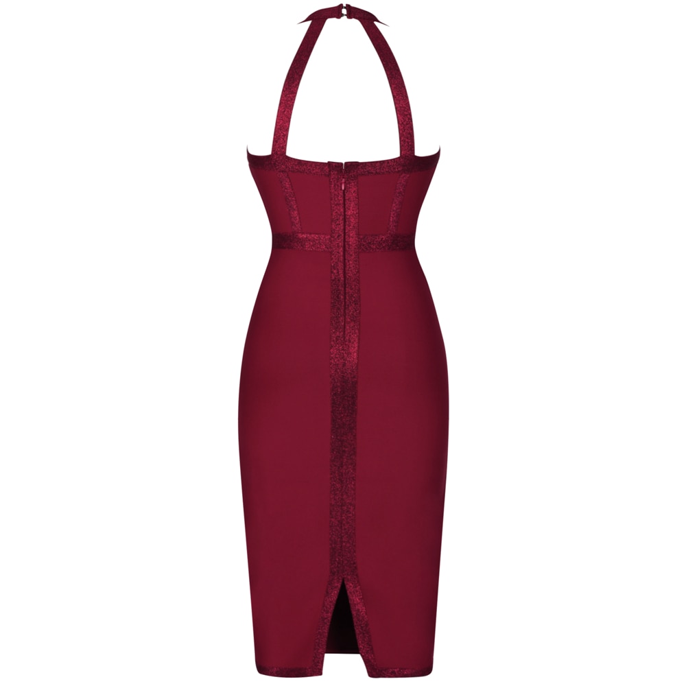 Backless Midi Bodycon Women's Dress