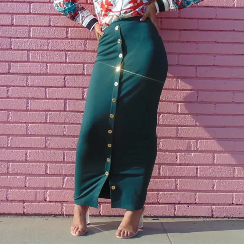 Women's Button-Up Maxi Skirt