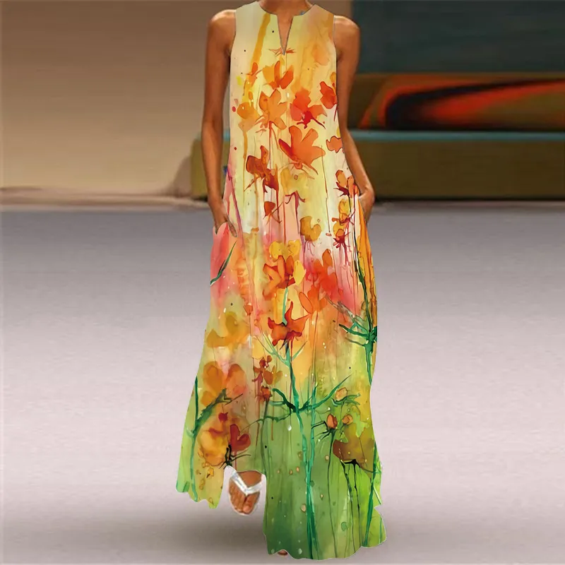 Women's Casual Long Dress with Print