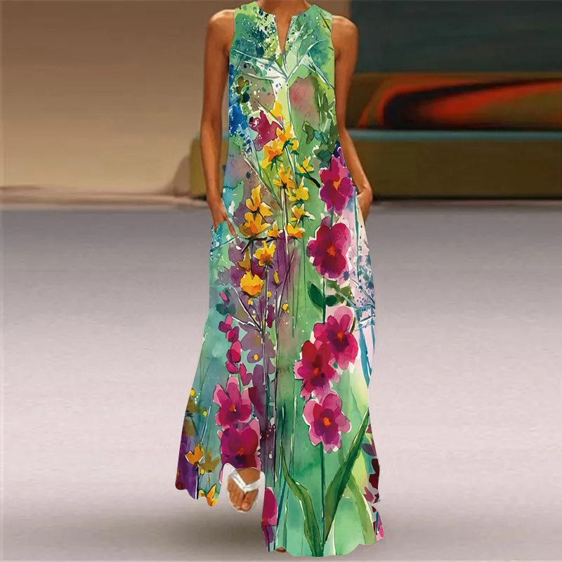 Women's Casual Long Dress with Print