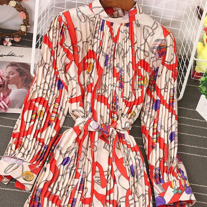 Women's Pleated Boho Dress