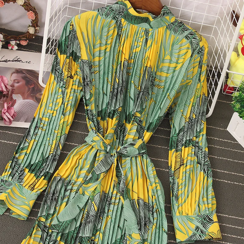 Women's Pleated Boho Dress