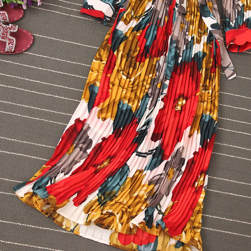 Women's Pleated Boho Dress