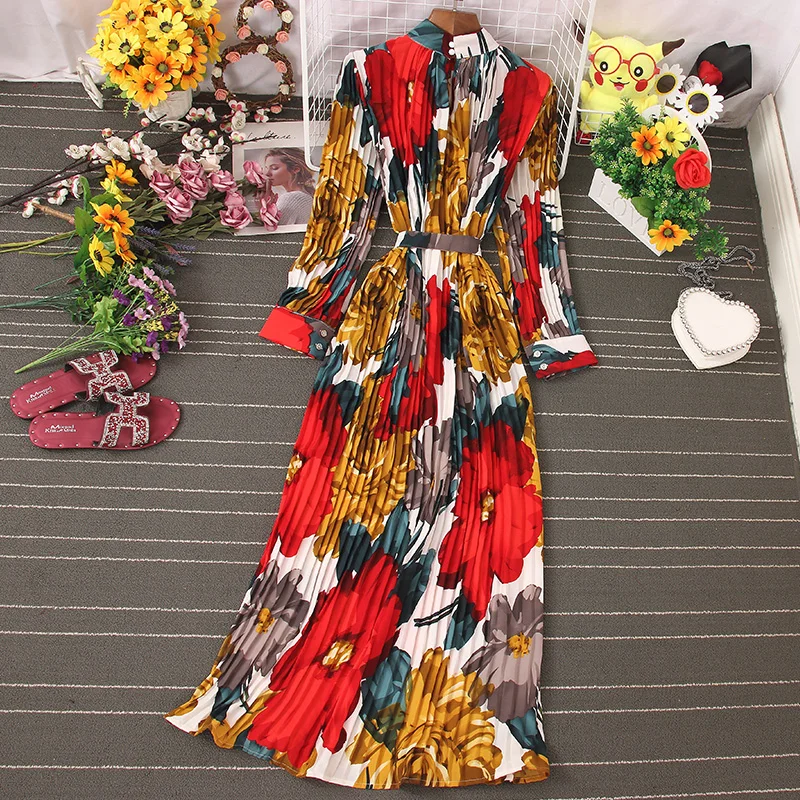 Women's Pleated Boho Dress