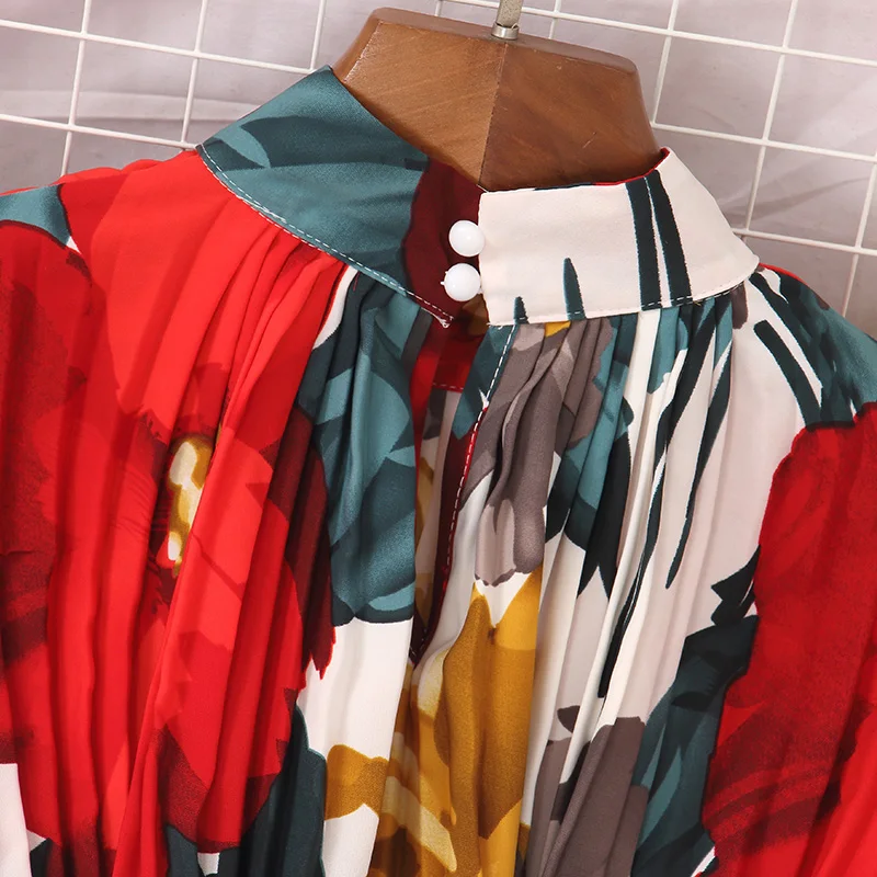 Women's Pleated Boho Dress