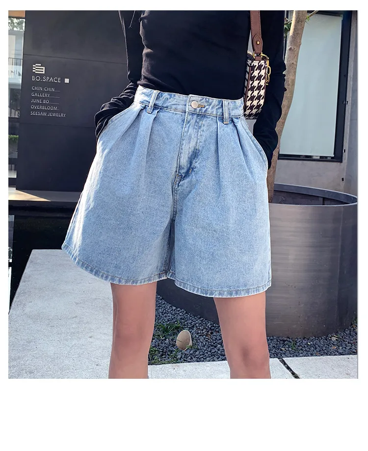 Light Blue Denim Shorts for Women