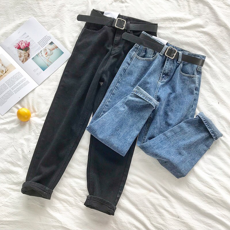 High Waisted Women's Jeans in Korean Style