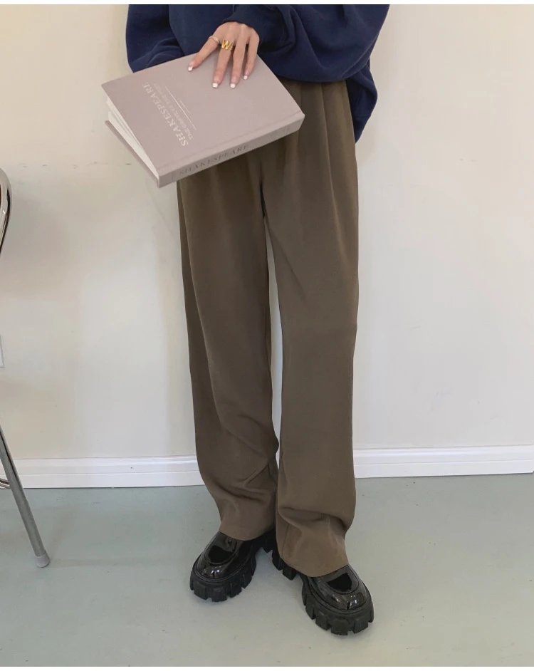 Women's High Waist Straight Leg Pants