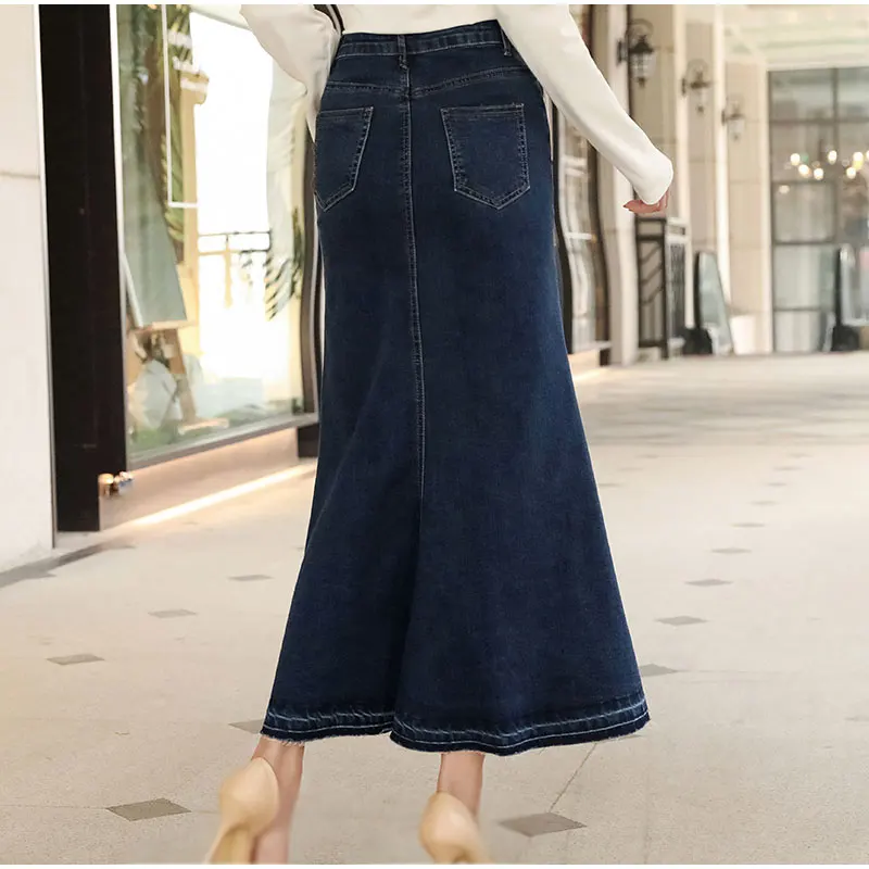 Women's Flare Maxi Denim Skirt