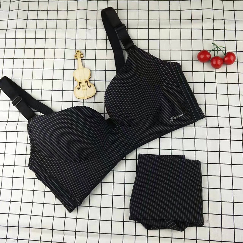 Women's  Striped Bra Set, 2 Pcs