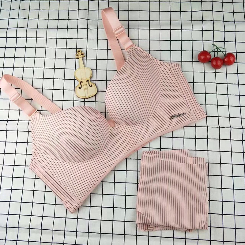 Women's  Striped Bra Set, 2 Pcs