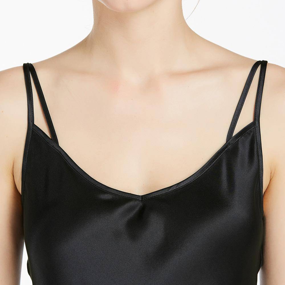 Silk Women's Camisole Top in Black and Blue