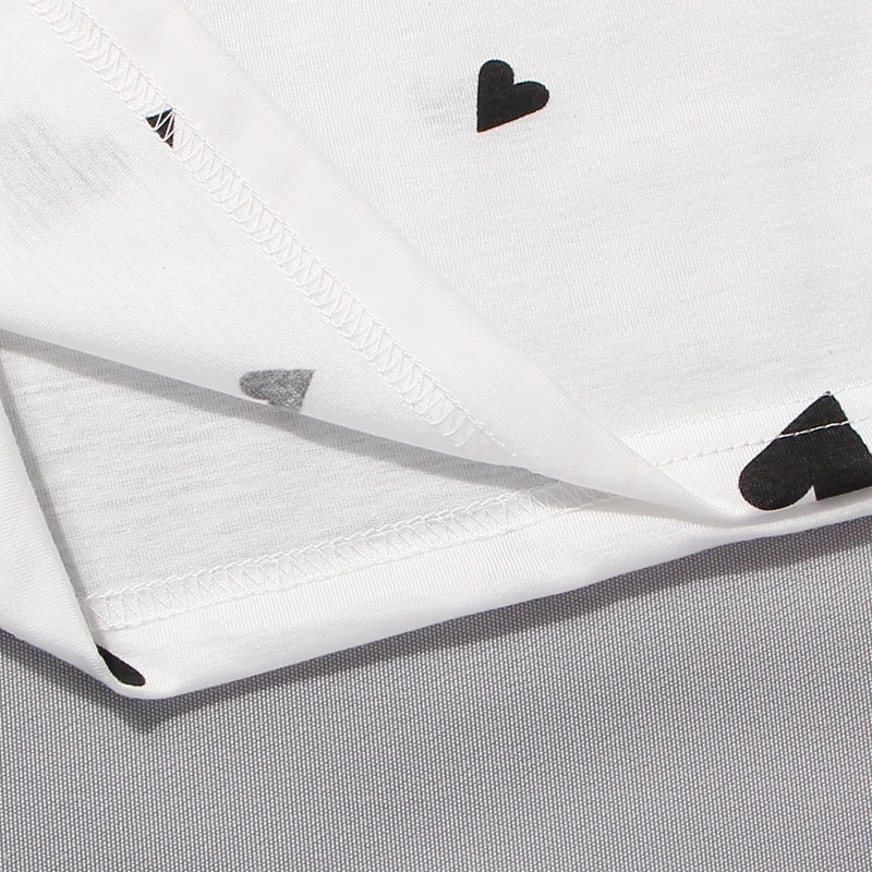 Flower / Hearts Printed Cotton Pajama Set for Women