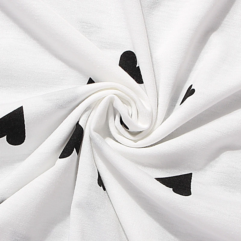 Flower / Hearts Printed Cotton Pajama Set for Women