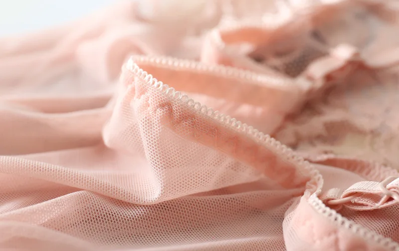 Women's Lace Robe, Nightdress and Panties 3 Pcs Set