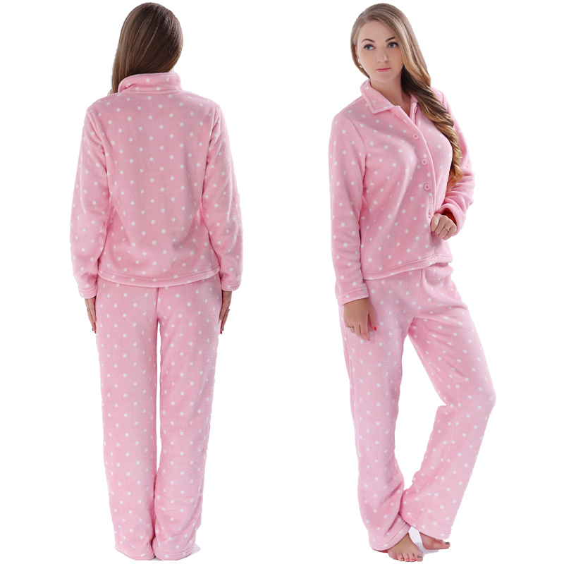 Women's Fleece Polka Dot Pajamas