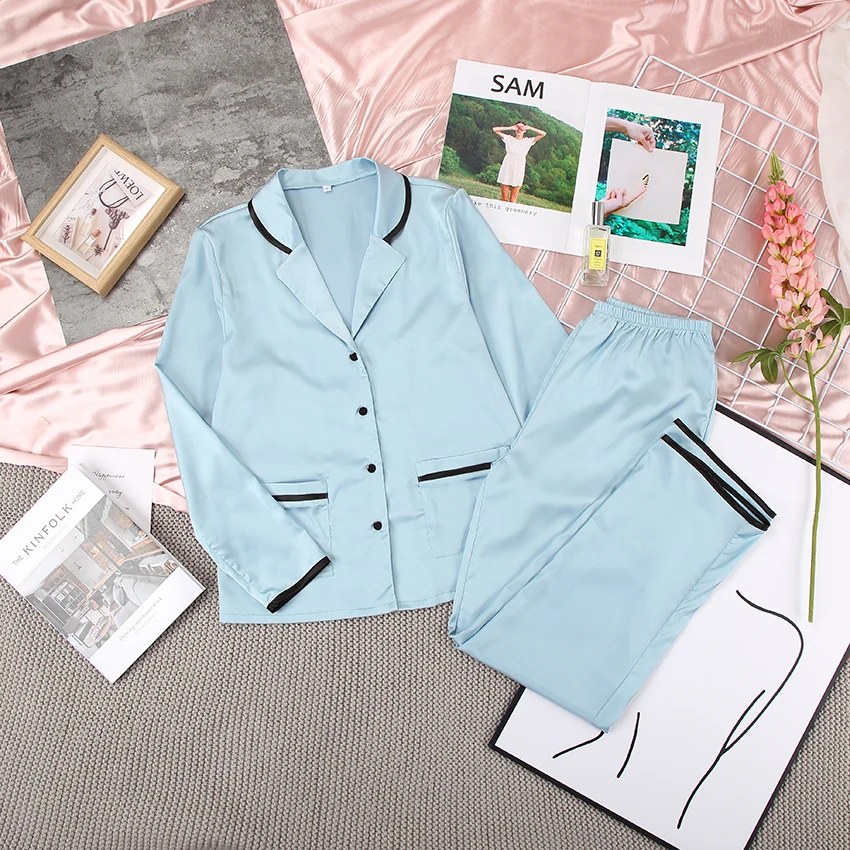 Women's Double Pocket Long Sleeved Home Suit