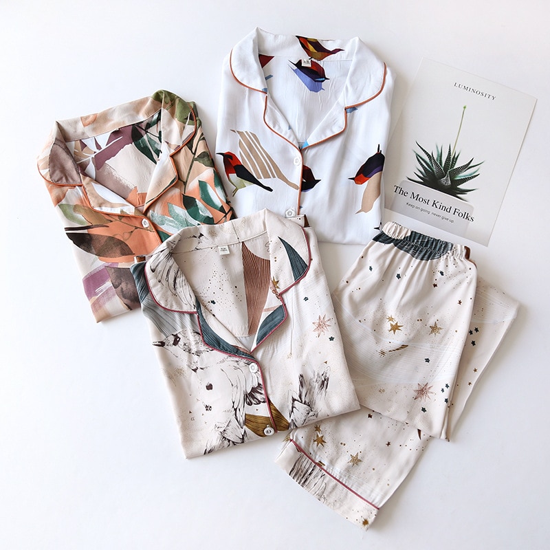 Comfortable Pajama Set with Print for Women