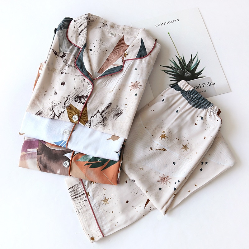Comfortable Pajama Set with Print for Women