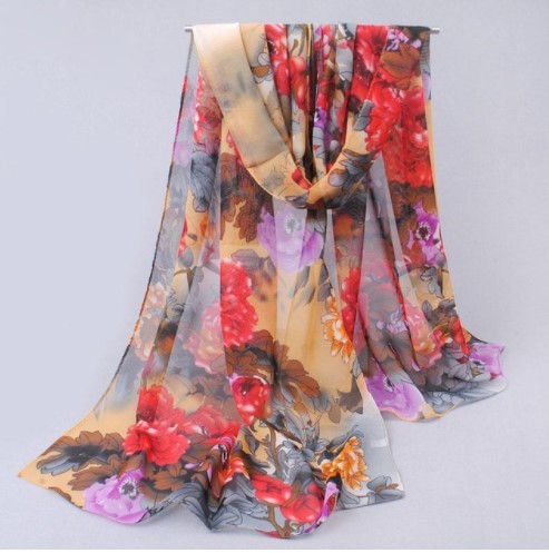 Water Color Floral Pattern Scarf