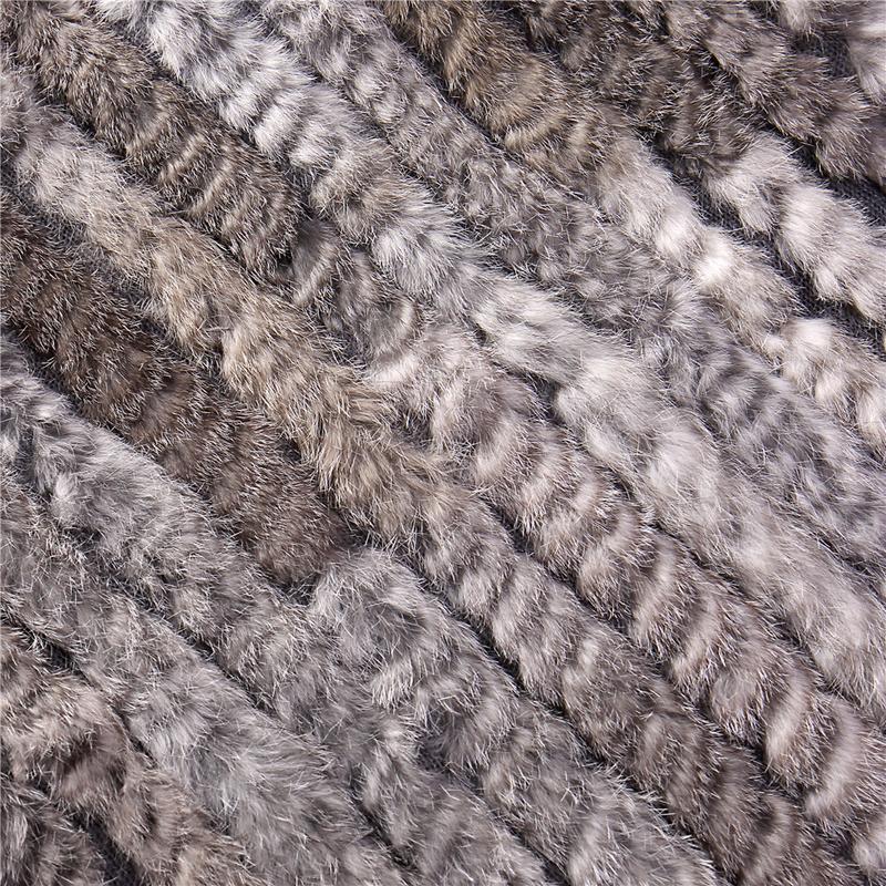 Women's Knitted Rabbit Fur Shawl